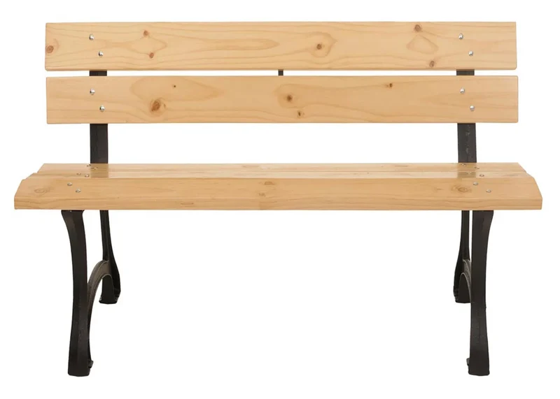 Lot de 2 bancs de jardin en bois traité intemporel 125 x 59 x 78 cm avec assise confortable et finition naturelle en pin brun 04_0009565