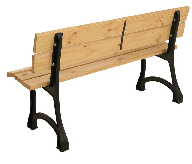 Lot de 2 bancs de jardin en bois traité intemporel 125 x 59 x 78 cm avec assise confortable et finition naturelle en pin brun 04_0009565