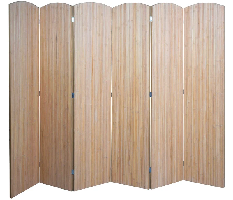 Paravent en bambou séparateur de pièce pliable 6 panneaux 170 x 245 cm brise-vue intérieur 04_0009266