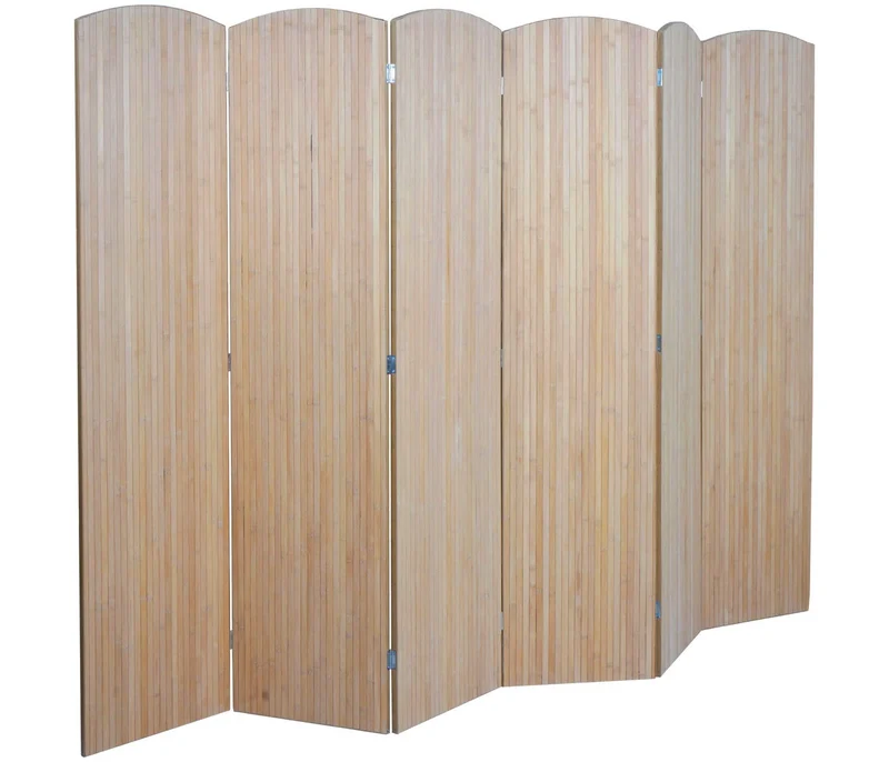 Paravent en bambou séparateur de pièce pliable 6 panneaux 170 x 245 cm brise-vue intérieur 04_0009266