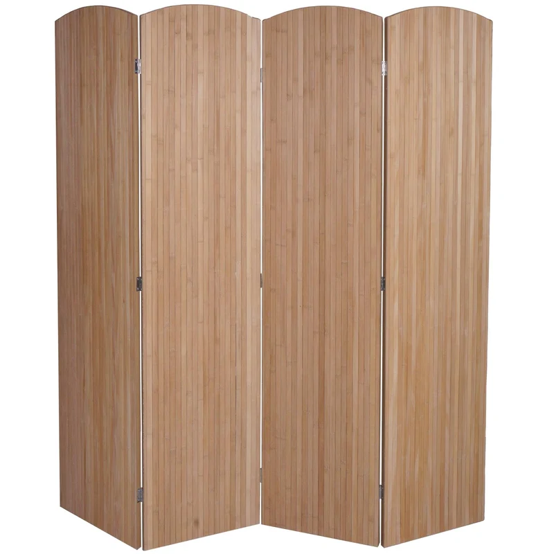 Paravent en bambou séparateur de pièce pliable 4 panneaux 170 x 162 cm brise-vue intérieur 04_0009271