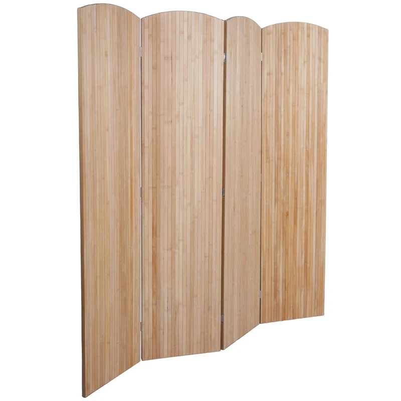 Paravent en bambou séparateur de pièce pliable 4 panneaux 170 x 162 cm brise-vue intérieur 04_0009271