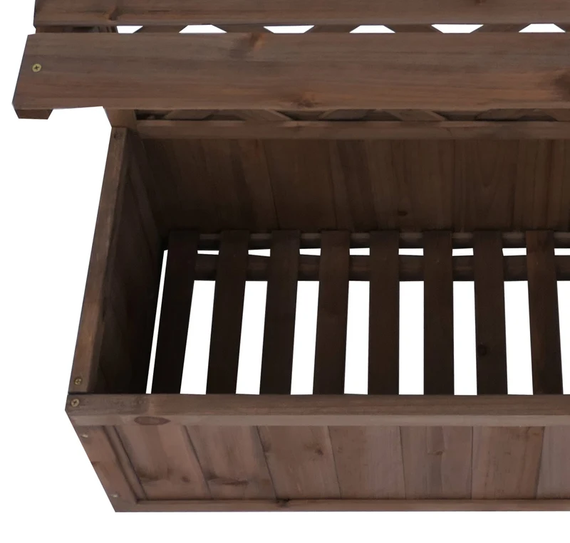 Bac à fleurs surélevé avec treillis et étagères jardinière 177 x 77 x 33 cm en bois marron 04_0008917