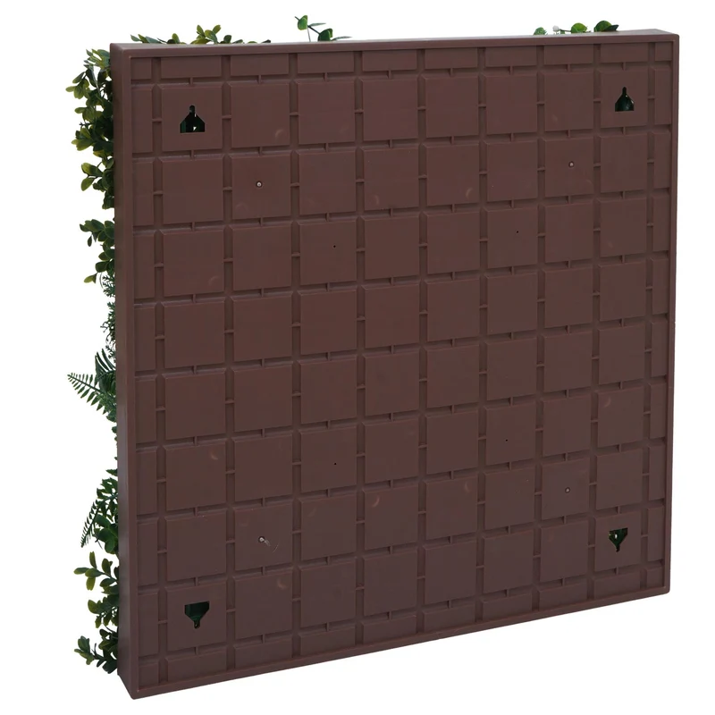 Tableau mural végétal décoration murale avec plantes artificielles mur végétal artificiel feuillage vert pour intérieur et extérieur 50 × 50 cm 04_0009166