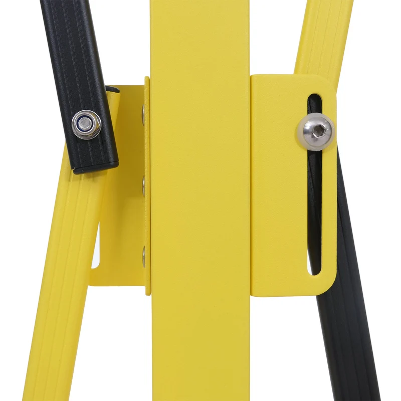 Barrière de sécurité extensible avec roulettes grille accordéon mobile 110x60-500cm en aluminium jaune et noir 04_0008748