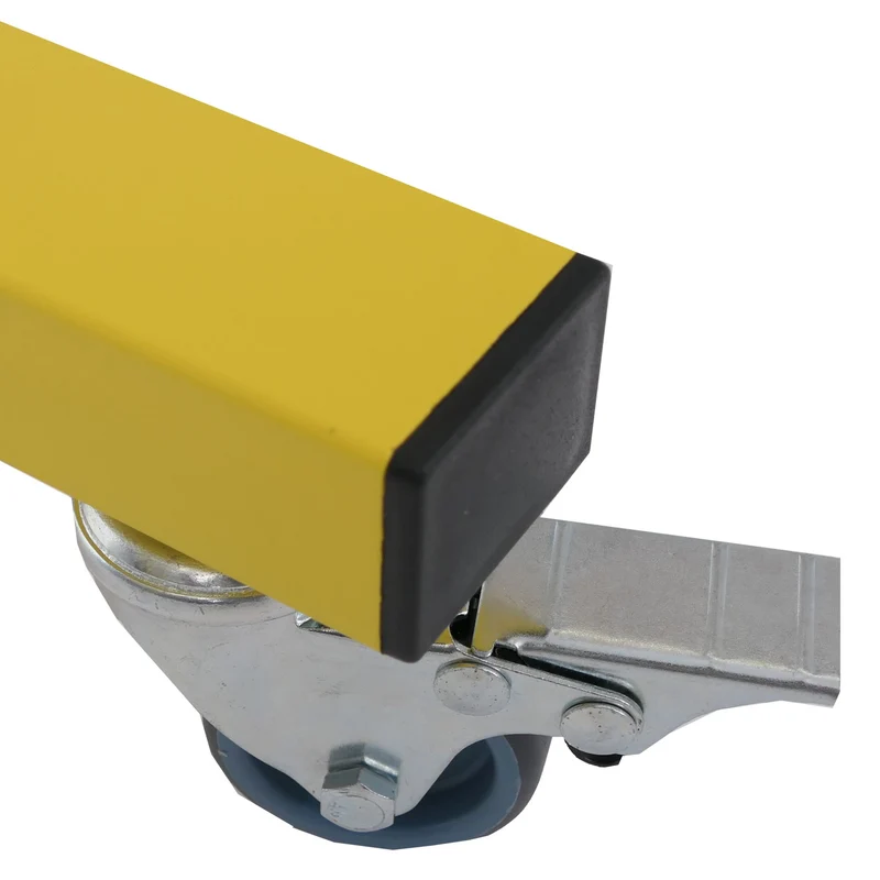 Barrière de sécurité extensible avec roulettes grille accordéon mobile 110x60-500cm en aluminium jaune et noir 04_0008748
