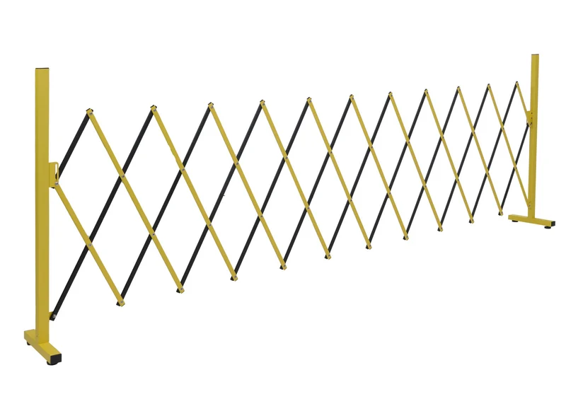 Barrière de sécurité extensible grille accordéon mobile 103 x 35-300 cm en aluminium jaune et noir 04_0008749