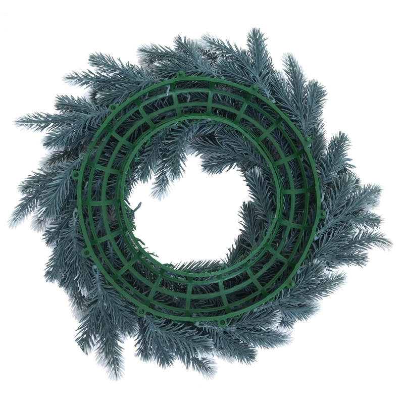 Couronne décorative artificielle avec porte-bougies effet sapin enneigé Ø 60 cm 04_0009147
