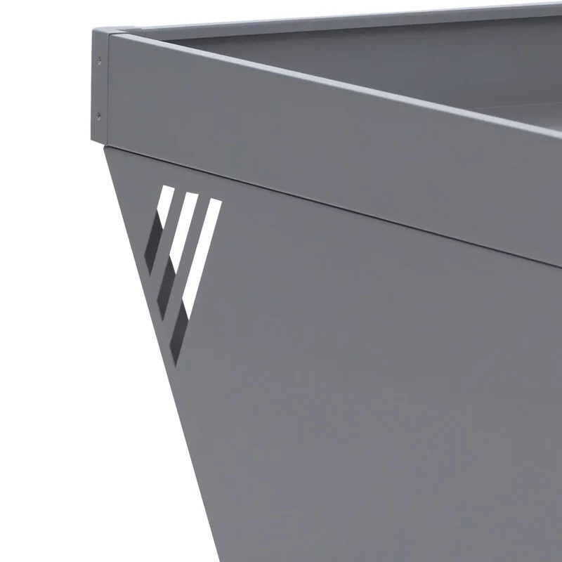 Abri pour robot tondeuse en métal gris avec bac à plantes 40 × 60 × 70 cm design moderne 04_0008932