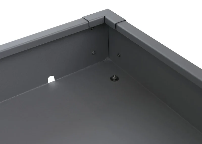 Abri pour robot tondeuse en métal gris avec bac à plantes 40 × 60 × 70 cm design moderne 04_0008932