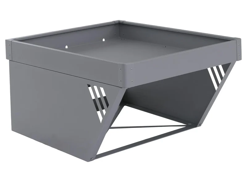 Abri pour robot tondeuse en métal gris avec bac à plantes 40 × 60 × 70 cm design moderne 04_0008932