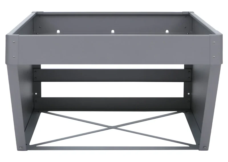 Abri pour robot tondeuse en métal gris avec bac à plantes 40 × 60 × 70 cm design moderne 04_0008932