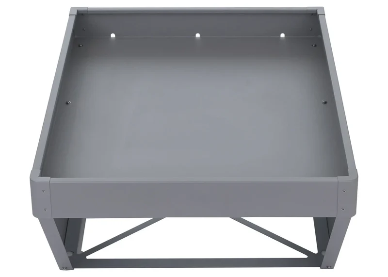 Abri pour robot tondeuse en métal gris avec bac à plantes 40 × 60 × 70 cm design moderne 04_0008932