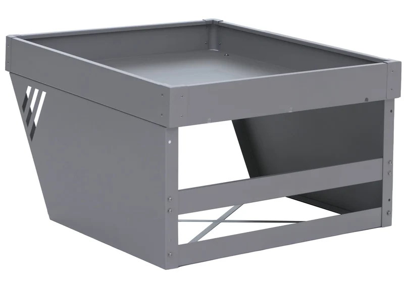 Abri pour robot tondeuse en métal gris avec bac à plantes 40 × 60 × 70 cm design moderne 04_0008932