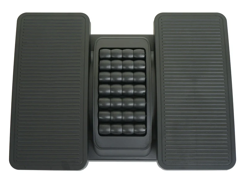 Repose-pieds avec rouleaux de massage support pour les pieds inclinaison et hauteur réglables en plastique noir 04_0010188