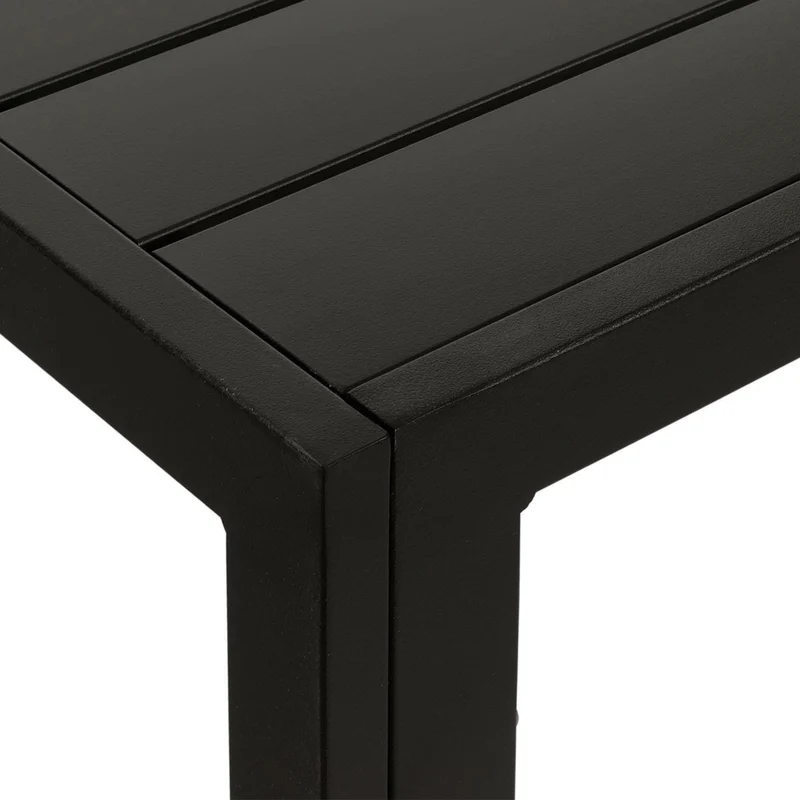 Table de jardin rectangulaire moderne extérieure 72 x 140 x 80 cm design élégant en aluminium anthracite 04_0010090