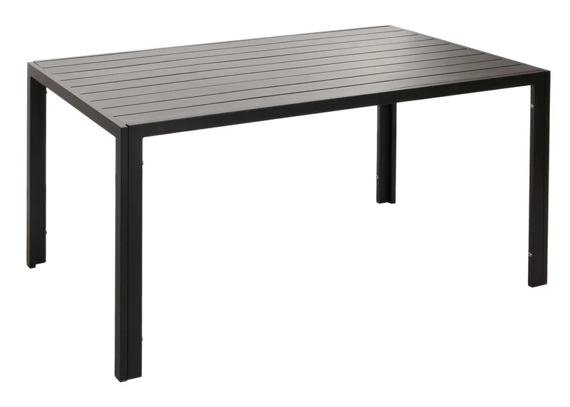 Table de jardin rectangulaire moderne extérieure 72 x 140 x 80 cm design élégant en aluminium anthracite 04_0010090