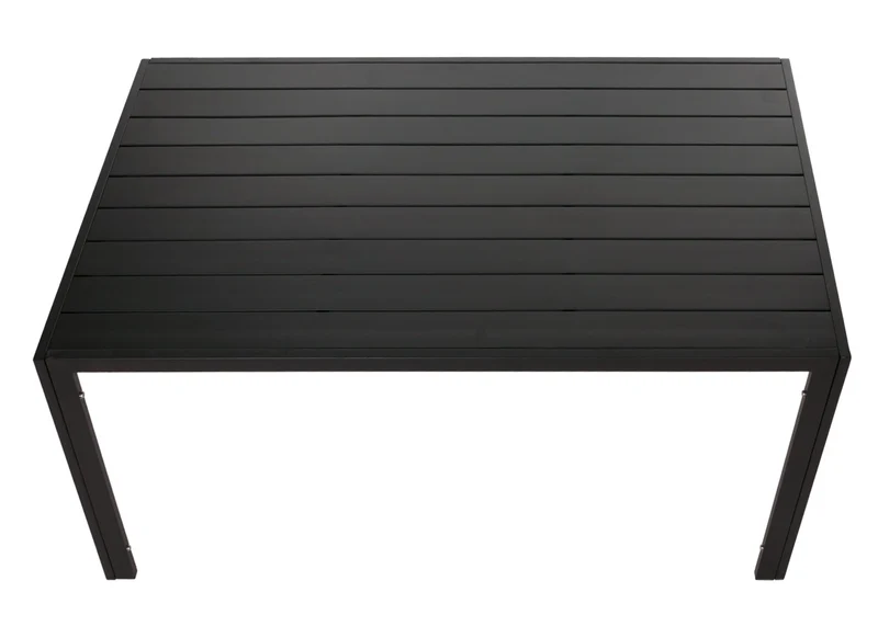 Table de jardin rectangulaire moderne extérieure 72 x 140 x 80 cm design élégant en aluminium anthracite 04_0010090