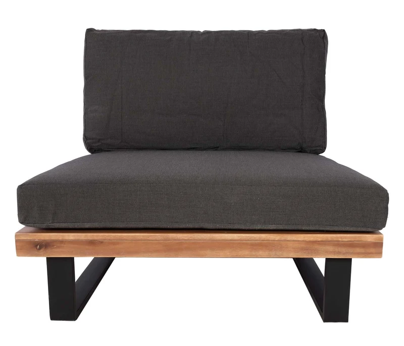 Fauteuil lounge extérieur avec coussins épais gris foncé aluminium et métal 75 x 82 x 82 cm 04_0010295