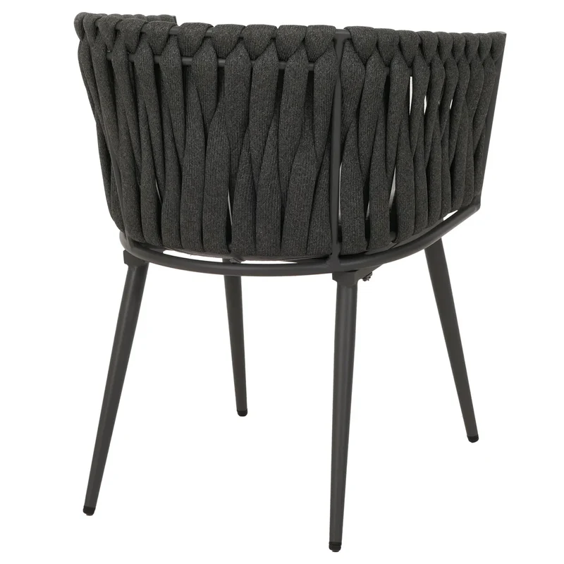 Lot de 2 chaises de jardin confortables en aluminium 82 x 61 x 57 cm style moderne avec coussins gris clair structure anthracite 04_0009750