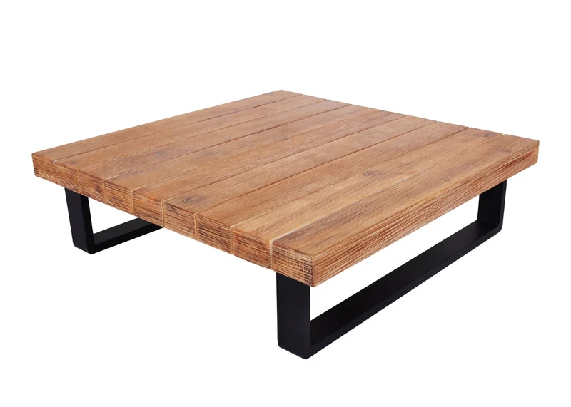 Salon de jardin 5 places avec canapé d’angle table et tablettes latérales ensemble lounge en aluminium et acacia coussins beige 04_0010288