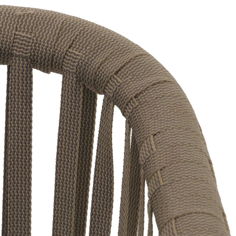 Lot de 2 chaises de jardin avec accoudoirs aluminium et tressage corde coussins gris foncé 04_0009795
