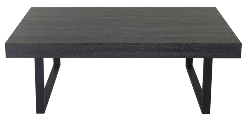 Table basse rectangulaire design moderne salon 40 x 110 x 60 cm en bois noir pieds en métal 04_0011355