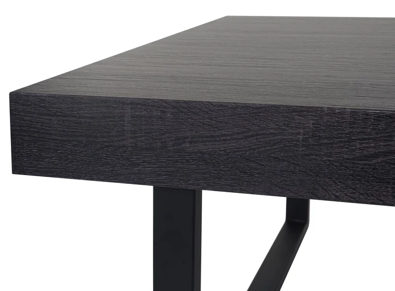 Table basse rectangulaire design moderne salon 40 x 110 x 60 cm en bois noir pieds en métal 04_0011355