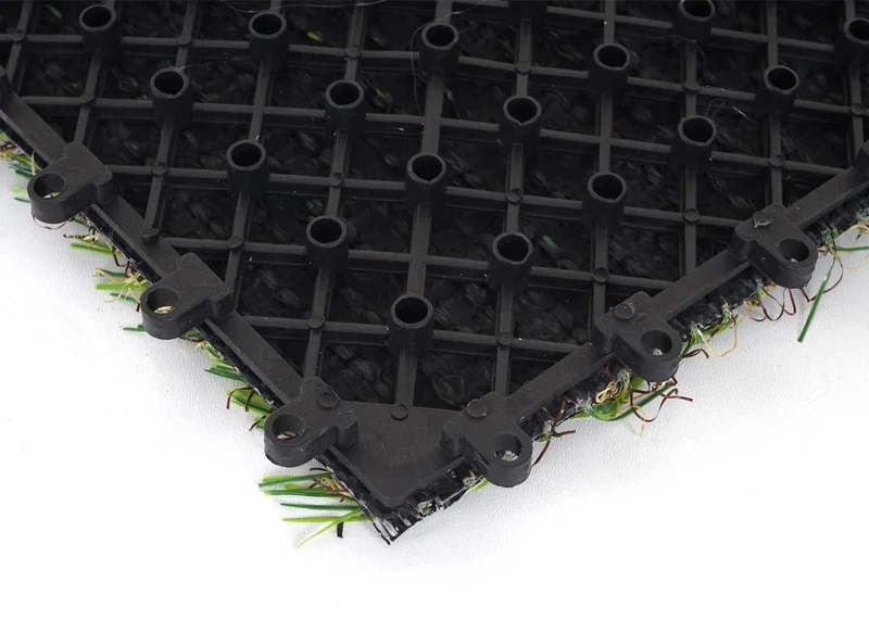 Lot de 11 dalles de gazon synthétique clipsables – Lot de 11 plaques imitation herbe pour terrasse balcon ou jardin 04_0011064