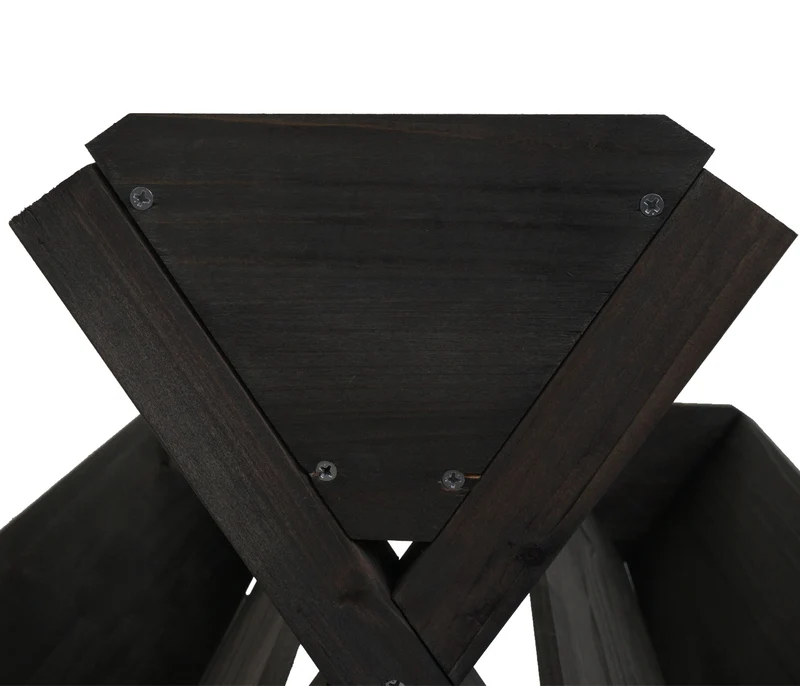 Étagère à plantes escalier à fleurs et herbes aromatiques jardinière bac à plantes surélevé 5 bacs 56 × 56 × 70 cm usage extérieur bois de sapin anthracite 04_0009612