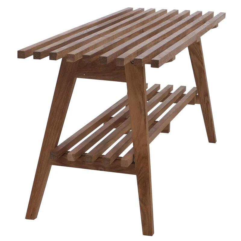 Banquette à chaussures banc d’entrée élégant avec espace de rangement 100 x 35 x 45 cm en bois 04_0008808