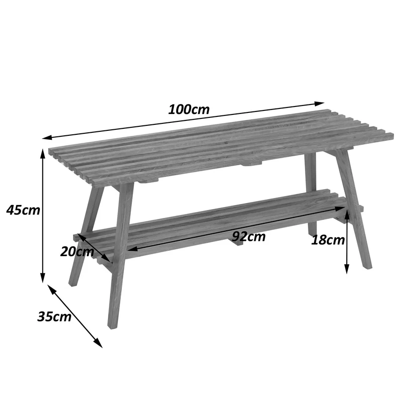 Banquette à chaussures banc d’entrée élégant avec espace de rangement 100 x 35 x 45 cm en bois 04_0008808