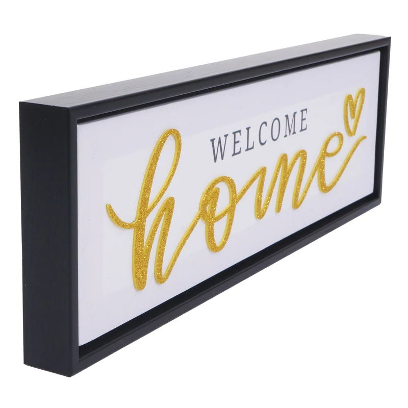 Lot de 4 tableaux muraux rectangulaires modernes 15 x 45 cm sublimés par des messages motivants en toile noire 04_0009162