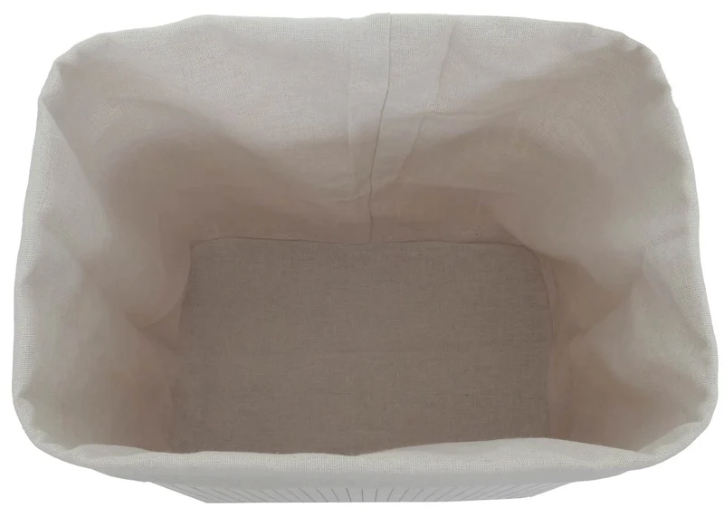 Lot de 2 paniers de rangement design moderne 33 x 33 x 23 cm en bambou blanc 04_0009460