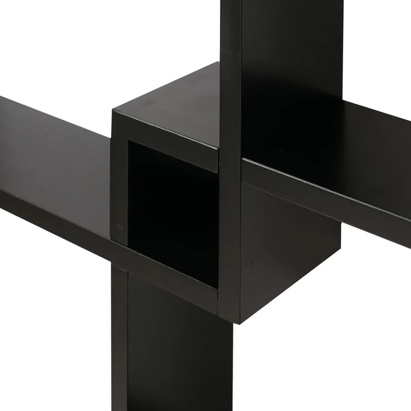 Étagère murale moderne en forme de cubes design contemporain 91 x 59 x 10 cm en bois noir 04_0009075