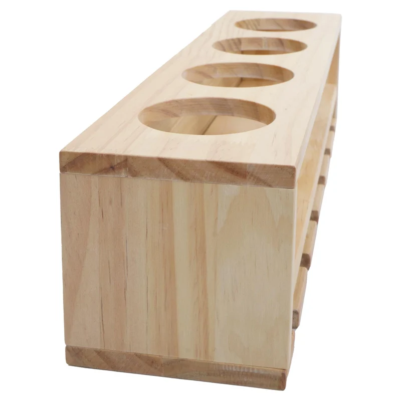 Etagère murale design moderne pour 4 bouteilles et 6 verres 12 x 48 x 12 cm en bois clair 04_0009089