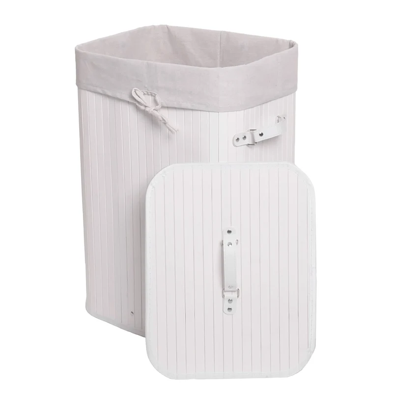Panier à linge 70 litres pratique avec sac amovible 61 x 43 x 32 cm en bambou marron 04_0009538
