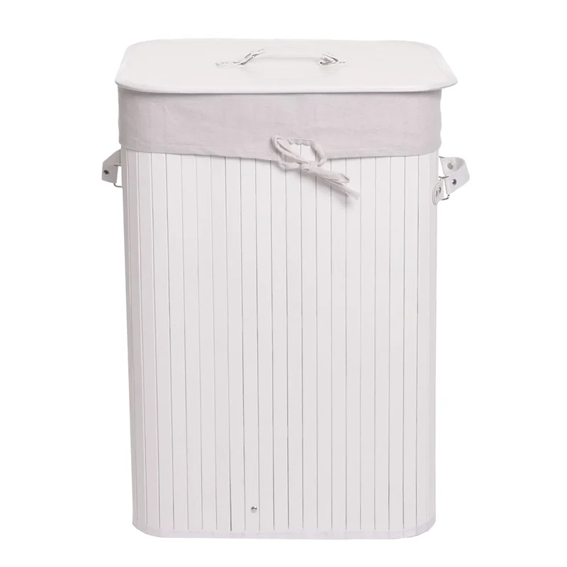 Panier à linge 70 litres pratique avec sac amovible 61 x 43 x 32 cm en bambou marron 04_0009538