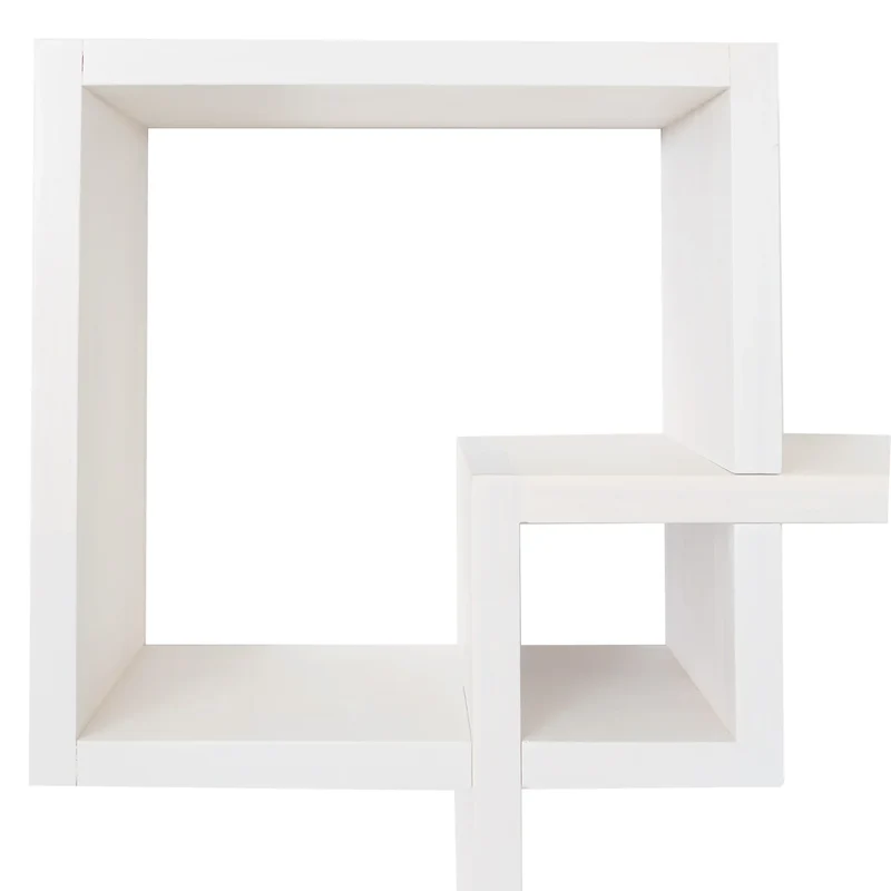 Étagère murale moderne en forme de cubes design contemporain 91 x 59 x 10 cm en bois blanc 04_0009076