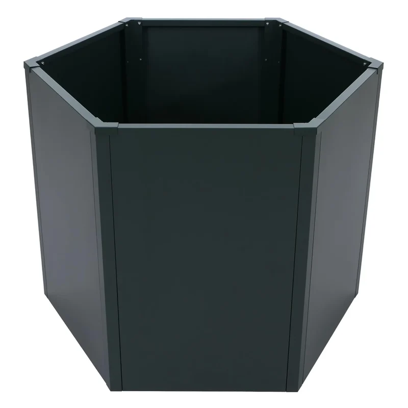 Carré potager surélevé jardinière 460 L design moderne 100 x 88 x 77 cm en acier galvanisé vert 04_0008902