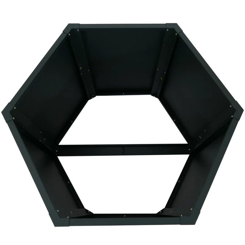 Carré potager surélevé jardinière 460 L design moderne 100 x 88 x 77 cm en acier galvanisé vert 04_0008902
