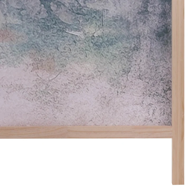 Paravent séparation de pièce 5 panneaux motif montagne en bois de pin et polyéthylène 170 x 227 cm 04_0008905