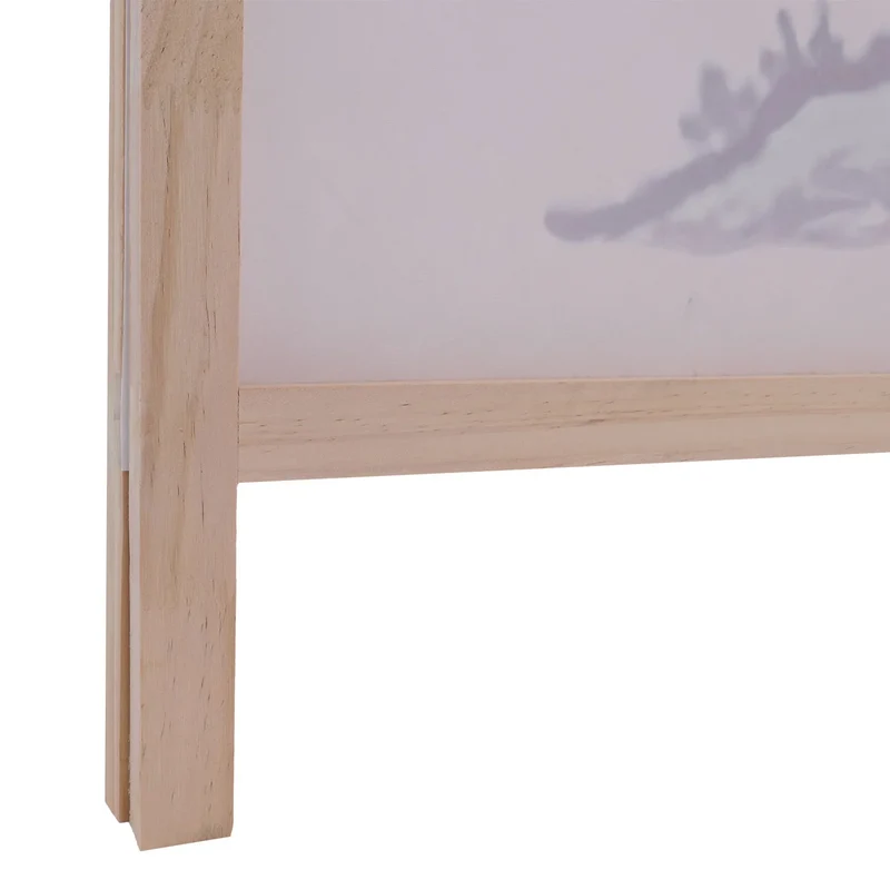 Paravent pliable 3 panneaux décoratif sépateur de pièce 170 x 137 cm motif paysage de rivière en polyéthylène beige 04_0008913