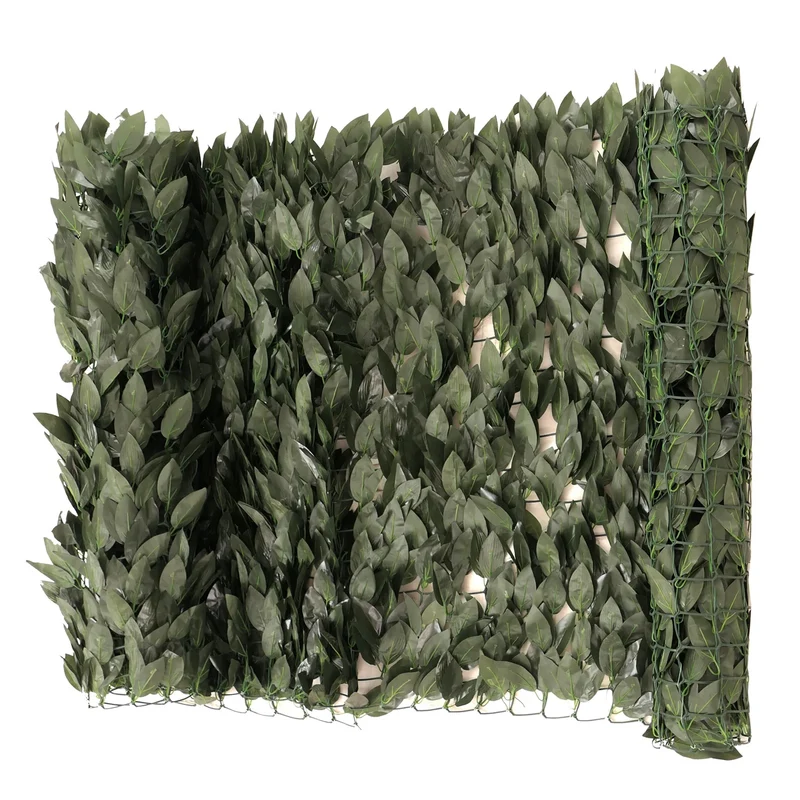 Brise-vue clôture haie artificielle pour balcon terrasse 100 x 300 cm en polyester vert 04_0009119