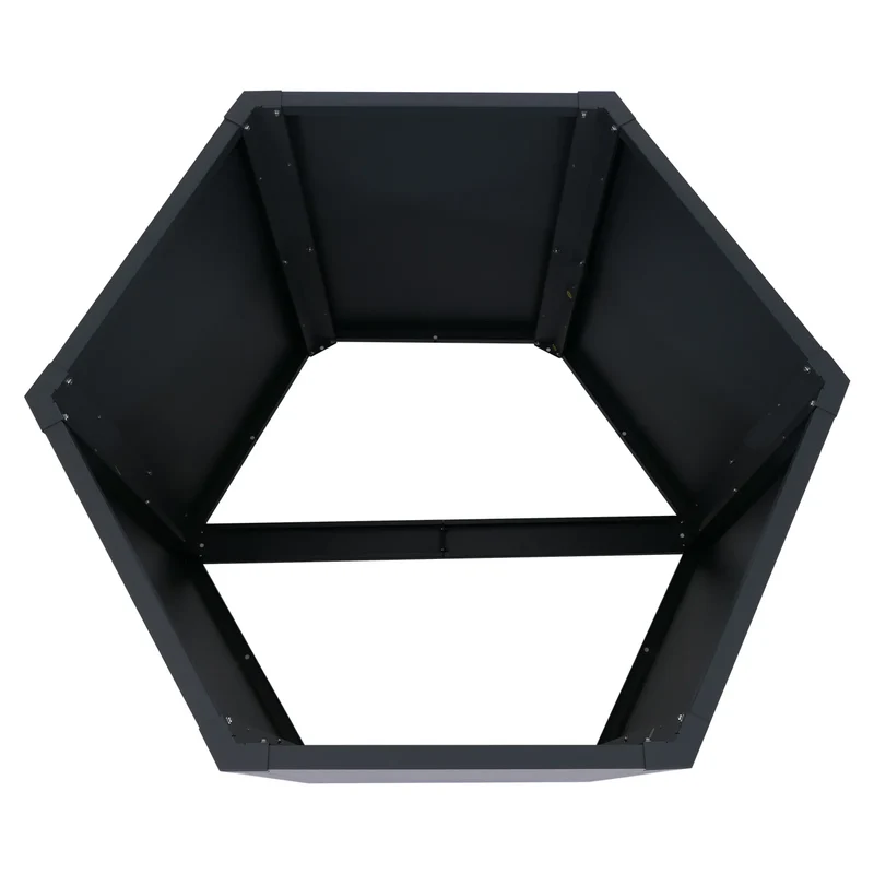 Carré potager surélevé jardinière 460 L design moderne 100 x 88 x 77 cm en acier galvanisé anthracite 04_0008904