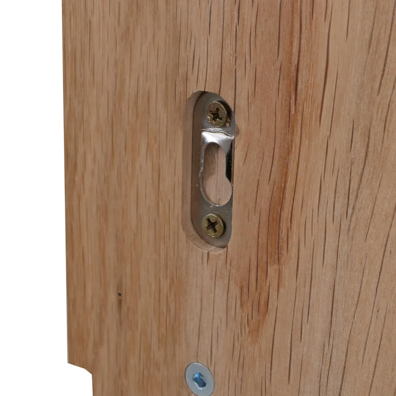 Panneau de porte d'entrée avec 3 crochets et étagère pratique 135 x 42 x 22 cm en bois massif chêne 04_0008803
