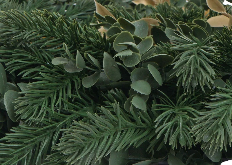 Décoration de Noël ronde avec 4 supports pour bougies 45 x 45 x 46 cm idéale pour table d'entrée en PE vert 04_0009159