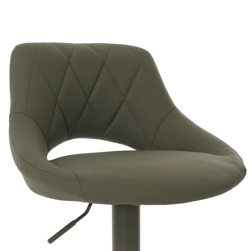 Lot de 2 tabourets de bar comptoir avec repose-pieds rotatifs en PVC vert et métal 04_0007476