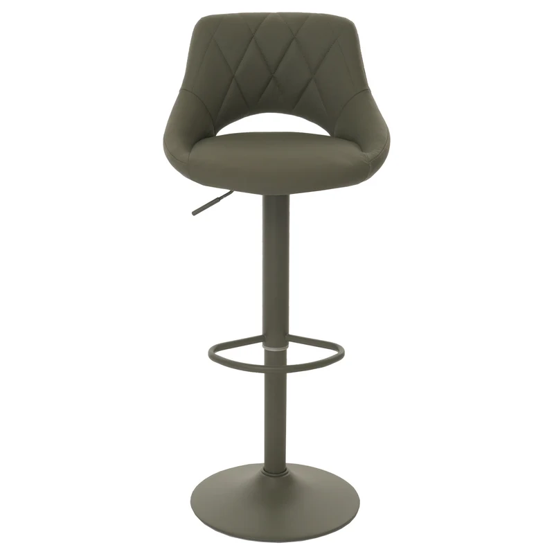Lot de 2 tabourets de bar comptoir avec repose-pieds rotatifs en PVC vert et métal 04_0007476