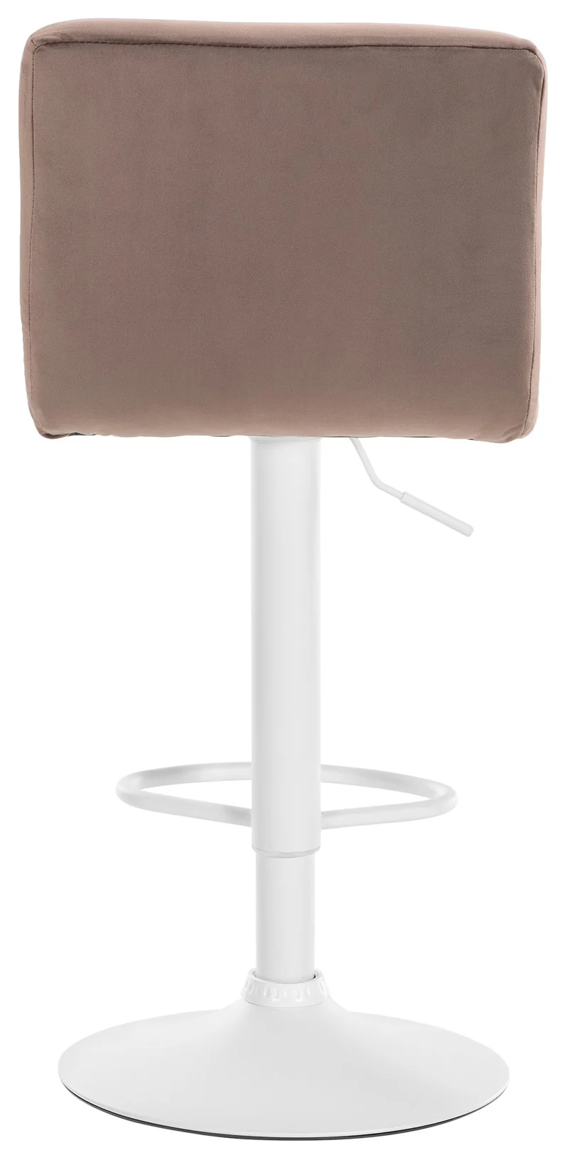 Lot de 2 tabourets de bar en velours marron avec coutures décoratives pied en trompette métal blanc 10_0004400